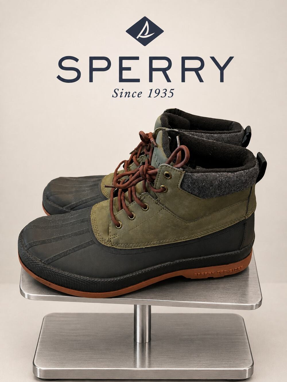 Sperry Cold Bay Chukka Olive Duck Boots Men’s 11 STS25500